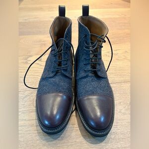 Taft Charcoal and Dark Brown Lace-Up Boots